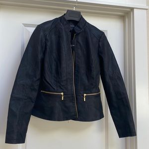 NEW NWT Baccini black faux leather jacket Size S